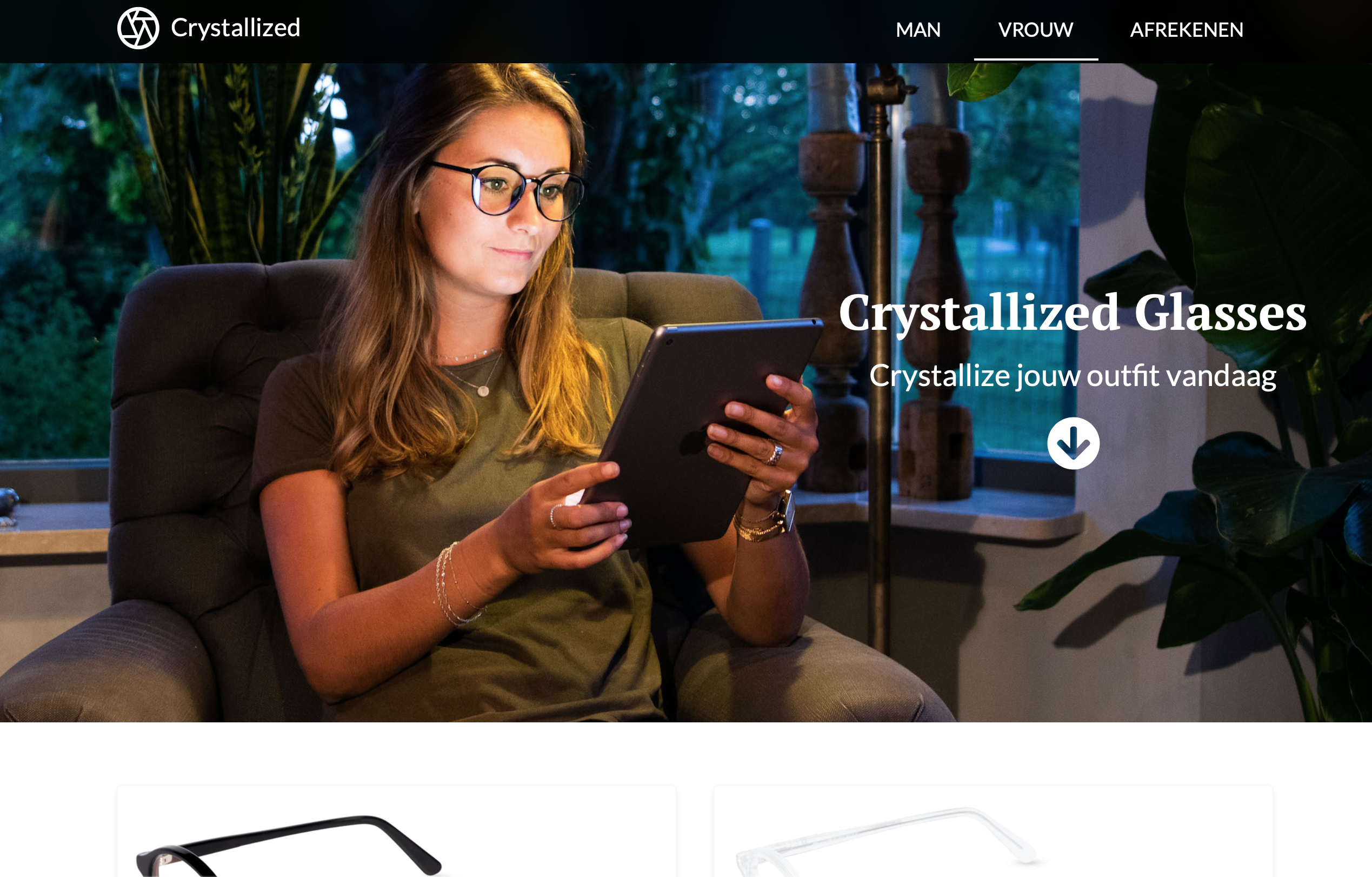 crystallized blauw licht brillen